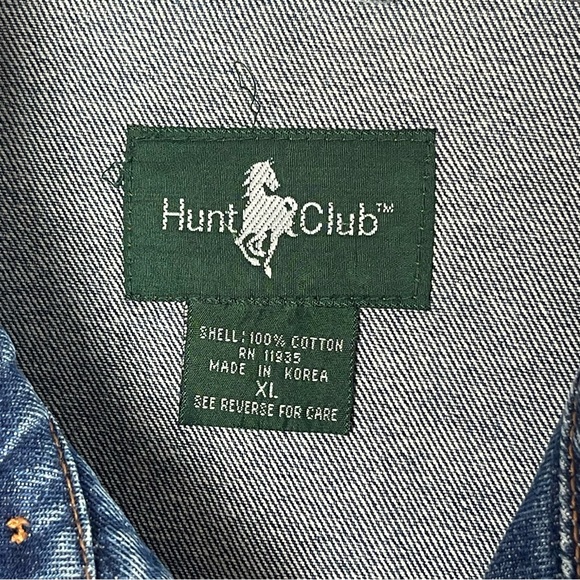 Vintage 90s Hunt Club full zip denim jacket mens size XL - Picture 4 of 6